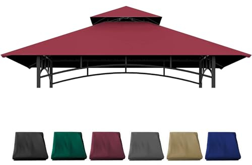 JANCANOPY Pavillon Ersatzabdeckung für Grillpavillon Modell L-GZ238PST-11 (Burgund)