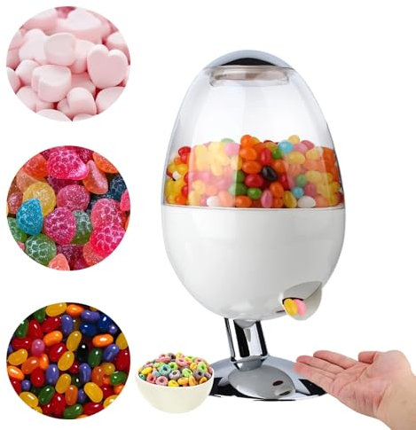 Automatic Candy Dispenser Automatic Snack Dispenser with Motion Sensor 3 Dispensing Options for Desk, Home, Party(White)