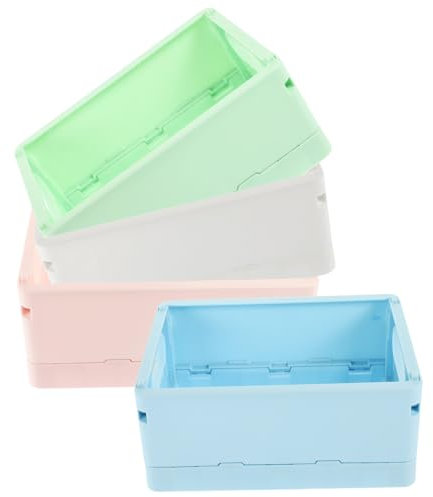 Cabilock 4stücke Teiliges Bunte Aufbewahrungskörbe Kunststoff Kreative Faltbare Organizer Für Kosmetik Spielzeug Und Bürobedarf Für Badezimmer Küche Und Studentenwohnheim