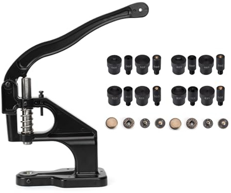 WUTA Ösenmaschine, Profi Ösenpresse Mit Matrizen Set, Handpresse Ösenzange für DIY Handwerk(666+665+633+831)