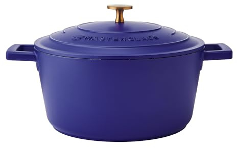 MasterClass Casseruola in alluminio pressofuso blu elettrico, 24 cm, 4 litri, in confezione regalo
