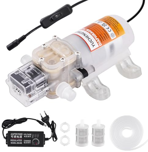 YUCHENGTECH Homebrew Beer Pump with 4m Hose & 2 Filters | Electric Wine Transfer Pump Food Grade Self-Priming Pump Speed Adjustable Low Noise Ideal for Pumping Wine Beer Beverages