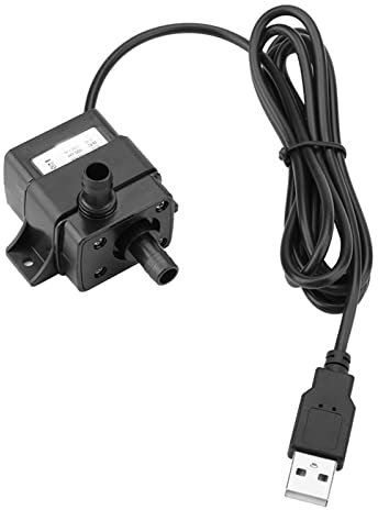 Pompe à Eau Submersible 5V USB DC, Pompe à Pêche à la d'aquarium sans Balais de Fontaine de Bouton de Compagnie étanche