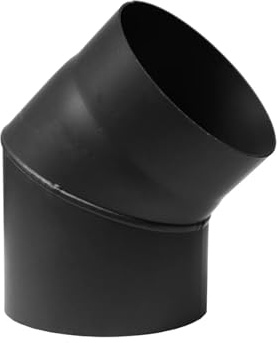 PARKANEX Tubo per stufa, 45°, Ø 130 mm, in acciaio da 2 mm, per stufa a legna, stufa, canna fumaria, canna fumaria, tubo di scarico per camino