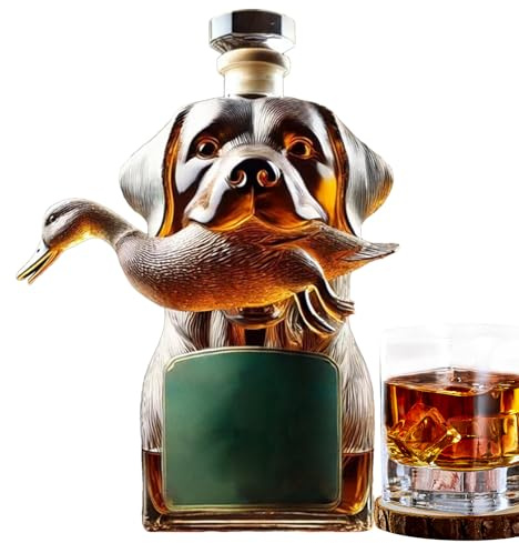 Opilroyn Botella de licor de vidrio - Decantador de whisky con, decantador de vidrio con, recipiente hermético para bourbon, brandy, vodka | Botella de whisky coleccionable, centro de mesa para