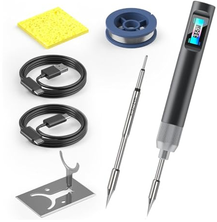Bosiyrggrl 100W High Power Mini Soldering Iron,USB Soldering Iron, Soldering Iron Accurate 60-450°C, Welding Pen 2S Fast Heating