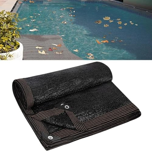 Poollövnät, rektangulärt finmaskigt lövnät, poolöverdrag for nedgrävning och ovan mark for att hålla löv borta, solskydd med öljetter(4x7m(13.1x23.0ft))