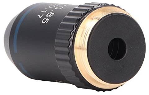 Socobeta Lente Objetivo de Microscopio Acromático 60X Construcción de Latón Interfaz RMS de 20,2 Mm para Microscopía de Laboratorio Biológico