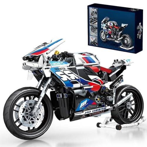 JOMIOD Motorcycle S1000 RR Building Set, 768 PCS Collectible Motorcycle Display Model with Stand, Motorbike Gift Idea for Teenagers and adults 16+