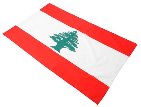 VALICLUD Drapeau du Liban Extérieur 150x90 Cm en Polyester Fourreau de Mât, Couleur Rouge Blanc Vert, Léger et Résistant, pour Décorations Jardin Fête et Événements Patriotiques