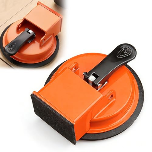 Floor Gap Fixer Tool with Suction Cup, Heavy Duty Laminate Flooring Gap Repair Tool, Adjustable Plank Grabber for Wood, Vinyl, Tile & Laminate Floor Installation,For Wood Tile Baseboard Paver (Orange)