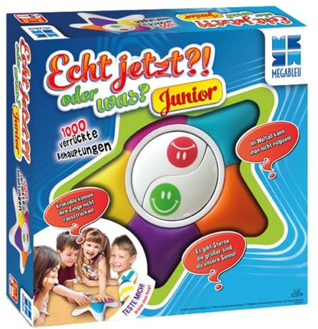 Megableu | Echt jetzt oder was? Junior | IQ Quiz für Kinder | lustiges Familienspiel mit 1000 Fragen | Partyspiele für Kinder | Denkspiel & Gesellschaftsspiele | Für 2 bis 5 Spieler ab 5 Jahren