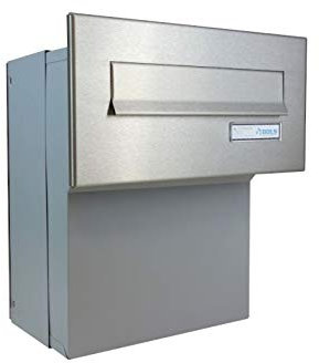 F-046 Cassetta postale passante a muro in acciaio inox con targhetta portanome (profondità: 19-27 cm) - LETTERBOX24.de