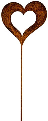 Manufaktur Lichtbogen Rost Gartenstecker Herz 60 cm Edelrost Gartendeko Metall Herzen Deko Gartendekoration