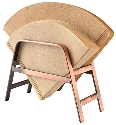 CAFEMASY Kaffeefilter Ständer Halterung - Retro Kupfer Kaffeefilter Halter für Aablegen größe 4 & größe 2 Kaffeeilterpapier