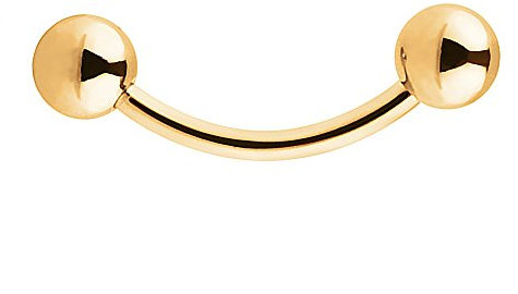 Piercingfaktor Unisex Banane Piercing aus Chirurgenstahl mit Perlen Kugeln Augenbrauen Tragus Helix Lippe Ohr Nase Intim Gold 1,2mm x 6mm x 3mm