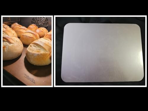 KOCH #57 Massiver Backstahl Platte 40 x 30cm Pizza & Brot wie aus dem Steinofen - Perfekte Burger + Steaks auf dem Grill braten! - 6mm Stärke - Gewicht 5,65 KG - Backofen & Grill - Bonus: Stofftasche