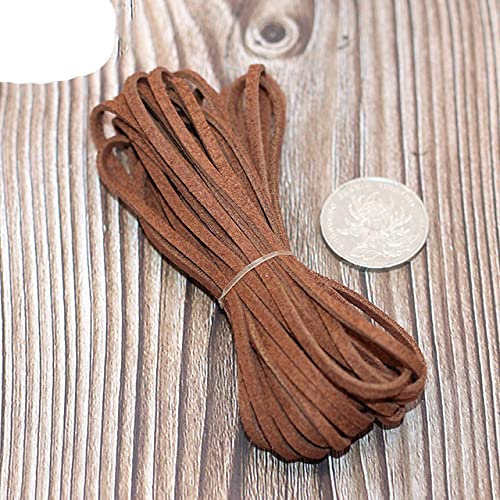 WEDSA 5m Leder geflochtenes Lederseil Material DIY Armband Halskette Samtseil 3mm Samt Flachseil-2