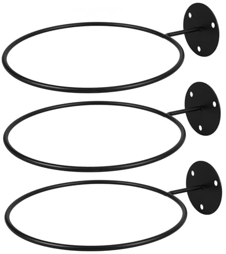 TOPBATHY 3 x Metallkugelhalter zur Wandmontage, Pflanzenhalter, Ballhalter, Wandaufbewahrung, Organizer für Basketball, Volleyball, Fußball, Fußball