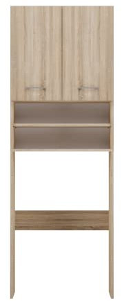 CDF Waschmaschinenschrank Pola | Farbe: Eiche Sonoma | Moderner Schrank über der Waschmaschine | Ablagefläche | Geräumige Einlegeböden | Einfache Montage | Glatte Seiten ohne Endkappen