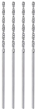 sourcing map 4pcs Solid Carbide Drill Bits 1mm C3/K10 Tungsten Carbide Precision Mini Micro Straight Shank Twist Drill Bit for Stainless Steel Metal Plastic Wood