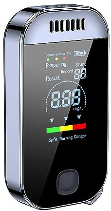 Newwyt Tester per Alcol soffiante a Risposta Rapida Display Digitale LCD Professionale Rilevatore di Guida in Stato di ebbrezza Mini etilometro Portatile ABS