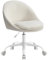 SONGMICS Homeoffice Stuhl, Schminkstuhl aus Sherpa, Schreibtischstuhl, Schaumstoffpolsterung, höhenverstellbar, für Arbeitszimmer, Schlafzimmer, cappuccinobeige-wolkenweiß OBG020W01