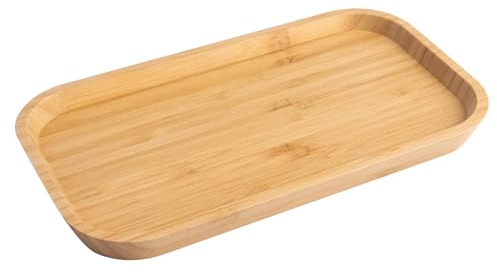 Marriya-EU 1 pcs Vassoio Bambù Rettangolare Ovale Legno Cucina Legno Vassoio Bambù Ornamentale 25 * 14 * 2cm per Tè Stoviglie Cosmetici