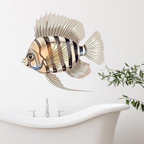 GRAZDesign Wandtattoo Bad Fisch, Wandaufkleber Badezimmer maritim - 41x40cm