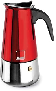 IBILI - Cafetera express Moca Rosso, 6 tazas, 280 ml, Acero Inoxidable, Apto para inducción