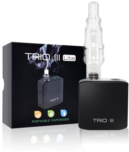 Aisvape TRIO III Vaporizer for Dry Herbs & extracts | Conduction Mechanism | Replaceable SUS304 Chamber | 18350 Battery | Portable Size | Mini Water Bubbler