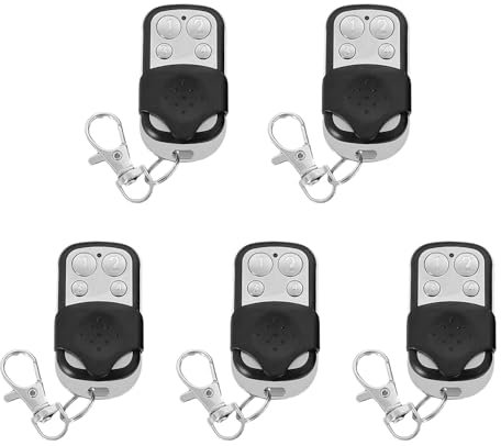 5 Pcs Universal Garage Door Opener Remote, 433Mhz Wireless Garage Door Opener, Garage Remote Control Key Fob with Key Cover Slide for Clone Garage Gate Door Opener (Digital Type)