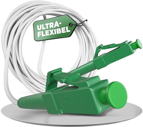 Conectra® - Cable de fibra óptica | OS2 | 9/125µm monomodo | Simplex | LC/APC a LC/APC | blanco | ideal para redes domésticas FTTH | Cable de fibra óptica LC/LC (longitud 3 m)