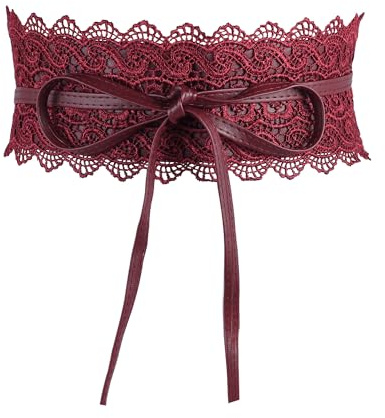 JJDreams Damen Schnüren Hüftgürtel Bindegürtel Bowknot Breite Wickelgürtel Retro Bindegürtel,M-L,Muticolor
