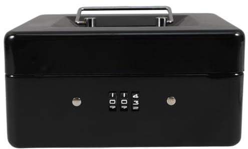 Angoily Boîte De Rangement Sécurisée Avec Cadenas à Code Organisateur De Liquidités Métal Portable Coffre De Pour Documents Et Valeurs Petit Modèle Pour Maison Et Bureau