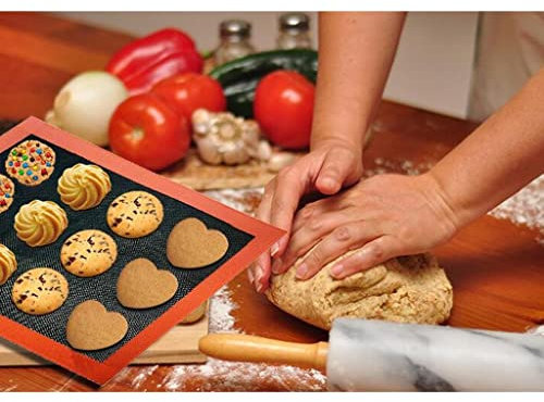 getuse Tapis de cuisson en silicone anti-adhésif 30 x 40 cm de qualité alimentaire perforée pour pain, pizza, biscuits, macarons