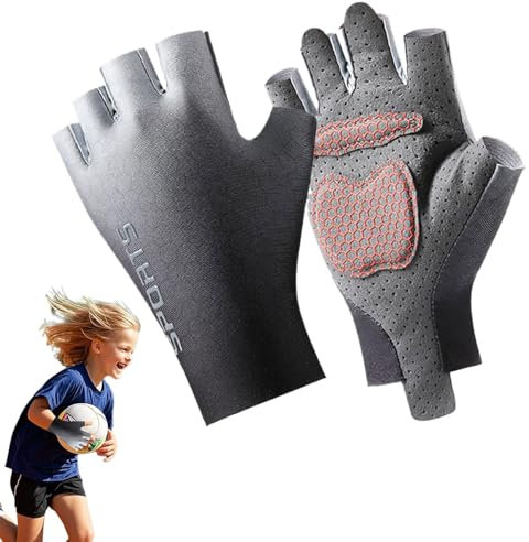 Fingerlose Handschuhe für Kinder, 2-teilig, Halbfinger-Handschuhe, Workout-Handschuhe, atmungsaktives Fitness-Zubehör für Mountainbike, Rennrad, Motorrad