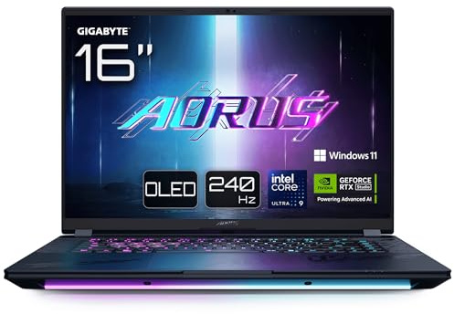 Gigabyte AORUS Master 16 BXH Gaming Laptop - 16,0 Zoll, 240Hz OLED, Intel Core 275HX, RTX 5070 Ti GPU, 32 GB DDR5 5600MHz, 1xGen4 1TB SSD, Windows 11 Pro, AORUS Master 16 BXHC4FRE64SP