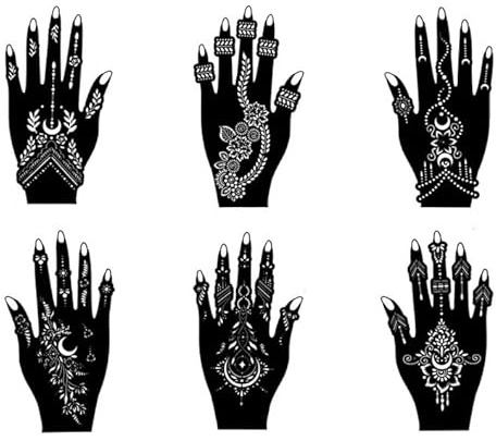 6 ark tatuering stencil måne tatuering mall blommor stencil för handmålad Sherica6