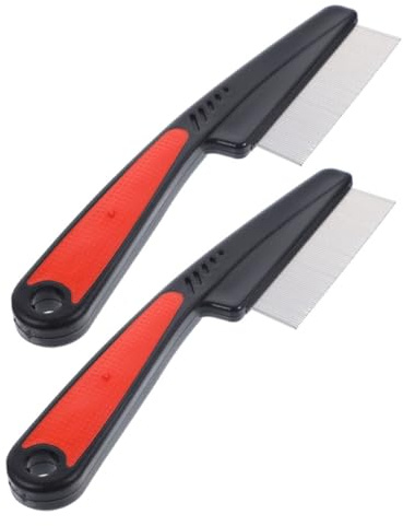 ELAYARD 2pezzi Pettine Acciaio Inossidabile Con Denti Pettine Antipidocchi e Antiforfora Per Adulti e Strumento Professionale Per La Dei e La Bellezza Del Capelluto