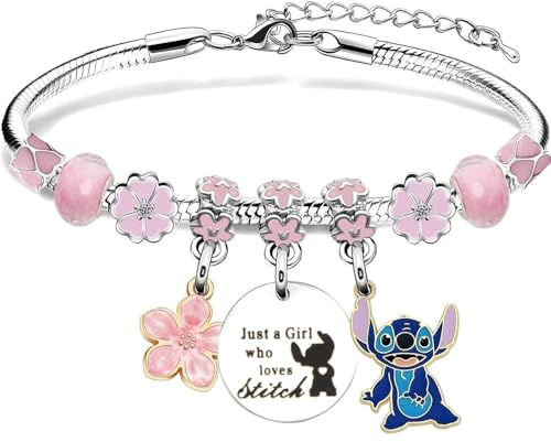 Tydeus Armband für Damen,Rosa Verstellbares Bettelarmband,Geschenk Für Mädchen Schmuck Set für Geschenke Geburtstags