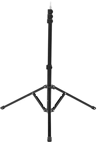 Tomantery Adjustable Camera Tripod Light Stand for Live Streaming, Durable Alloy Phone Bracket for Makeup Photography, 1.8M Tripod for Ring Light Flash Camera Mobile Phone, Black