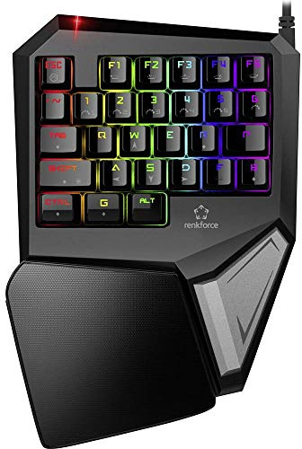 Renkforce GT-X1 Einhand-Gaming-Tastatur Beleuchtet Schwarz