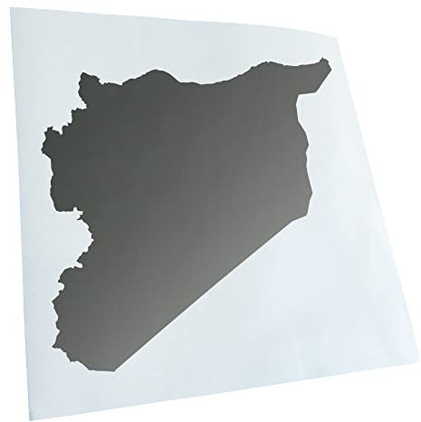 Kiwistar - Autoaufkleber - Syrien Umriss Kontur - silber - 11x10cm - Heckscheibe Auto Aufkleber wetterfest für Kfz LKW Mofa Truck - Sticker außen selbstklebend Tuning Zubehör für Fenster Fahrzeug