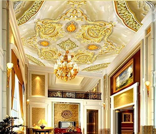 Yimesoy Carta Da Parati Moderna Personalizzata Con Foto 3D Soggiorno Camera Da Letto Soffitto Carta Da Parati Per Pareti 3D Stereoscopio In Marmo Fotomurale Soffitto 400Cm(W)×280Cm(H)