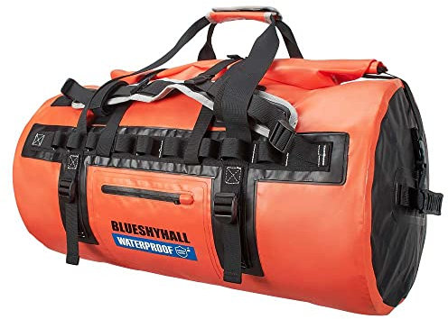 Blueshyhall Wasserdichter Rucksack Tasche wasserdichte Tasche Rucksack Seesack Wasserfeste Sporttasche Duffel Bag Dry Bag Robuste Tasche Rolltop Tasche Rucksack für Bootfahren, Camping (Orange, 60 L)