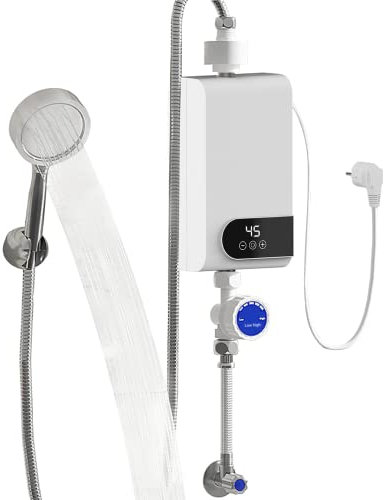 Mini chauffe-eau électrique instantané sans réservoir 5500 W avec indicateur LED pour laver la cuisine et la salle de bain (A4)