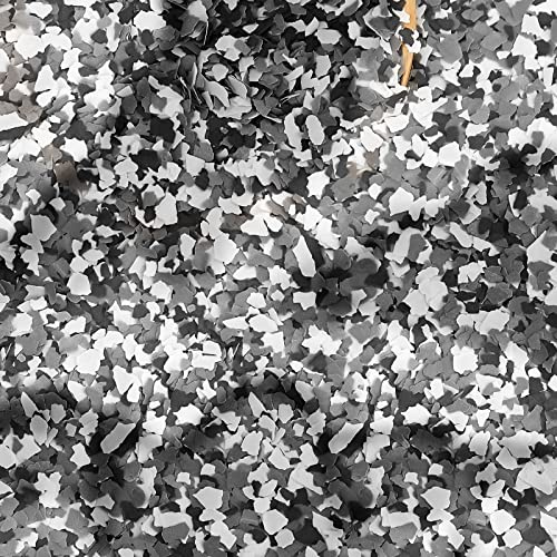 Fabbay 5.6 Kg / 12.4 lb Epoxy Flakes Floor Paint Decorative Color Chips Garage Floor Blend Coating Concrete for Garage Wall Interior and Exterior House Paint(Black, White, Gray,2-4mm)