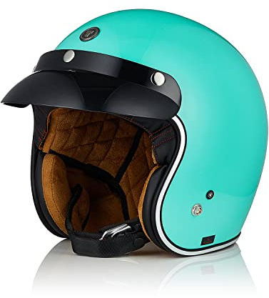 TORC Casco Moto Jet Vintage Casco Moto Abierto Scooter Retro para Hombre Adultos Homologado ECE 22-06