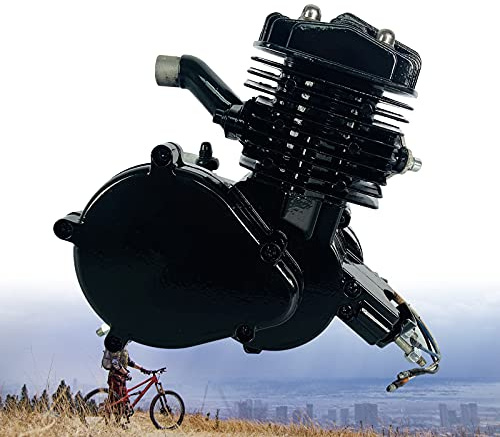 DOONARCES 80CC 2 Stroke Gas Engine Motor for Motorized Bike Single Cylinder Air-Cooled Pull Start Black Gasoline Engine Motorized Bicycle Motor 1.65 HP (Black)